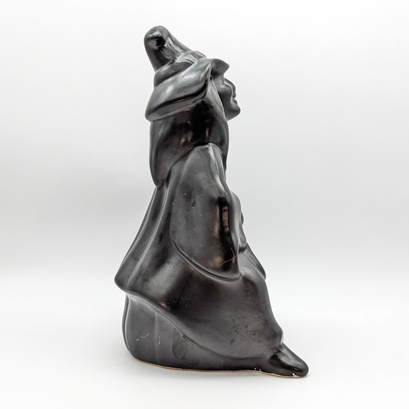 Vintage Witch w Spoon Matte Black Ceramic for Halloween Cauldron/Candy Dish - Picture 9 of 13